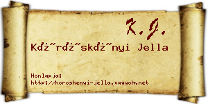 Köröskényi Jella névjegykártya